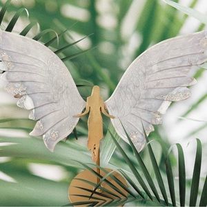 BN pink amethyst angel wings crystal home decor